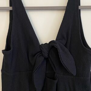 Black Ribbed Tie-Front Billabong mini dress